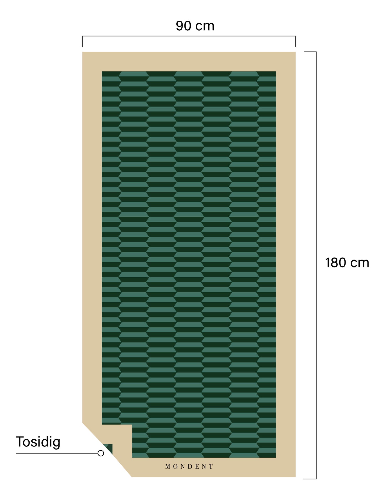 Håndkle Green Fluted